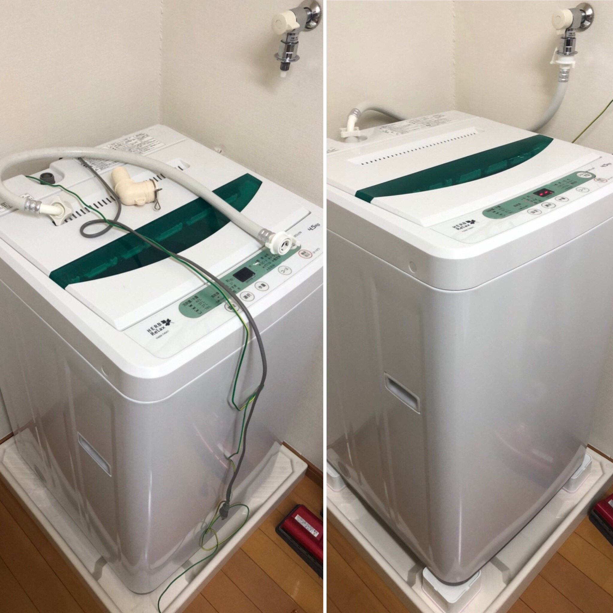 台東区元浅草で縦型式洗濯機取り付けを行いました 基本料1980円 ヤマダ電機オリジナル みらいお水の110番
