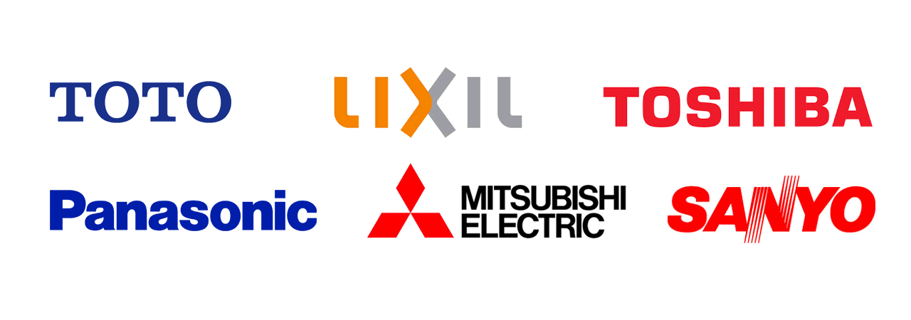 ・TOTO(トートー)・LIXIL(リクシル)・TOSHIBA(東芝)・Panasonic(パナソニック)・SANYO(三洋電機)・Mitsubishi Electric(三菱電機)・SANYO(三洋電機)対応